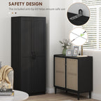 HOMCOM 63 2-Door Kitchen Pantry, Freestanding Storage Cabinet with 5-tier Shelving and 2 Adjustable Shelves for Dining Room