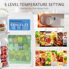 HOMCOM Double Door Mini Fridge with Freezer, 3.2 Cu.Ft Compact Refrigerator with Adjustable Shelf, Adjustable Thermostat