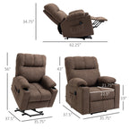 HOMCOM Electric Power Lift Chair Recliners for Elderly, Oversized Living Room Recliner Chair with Remote Control