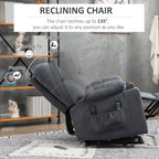HOMCOM Electric Power Lift Chair Recliners for Elderly, Oversized Living Room Recliner Chair with Remote Control