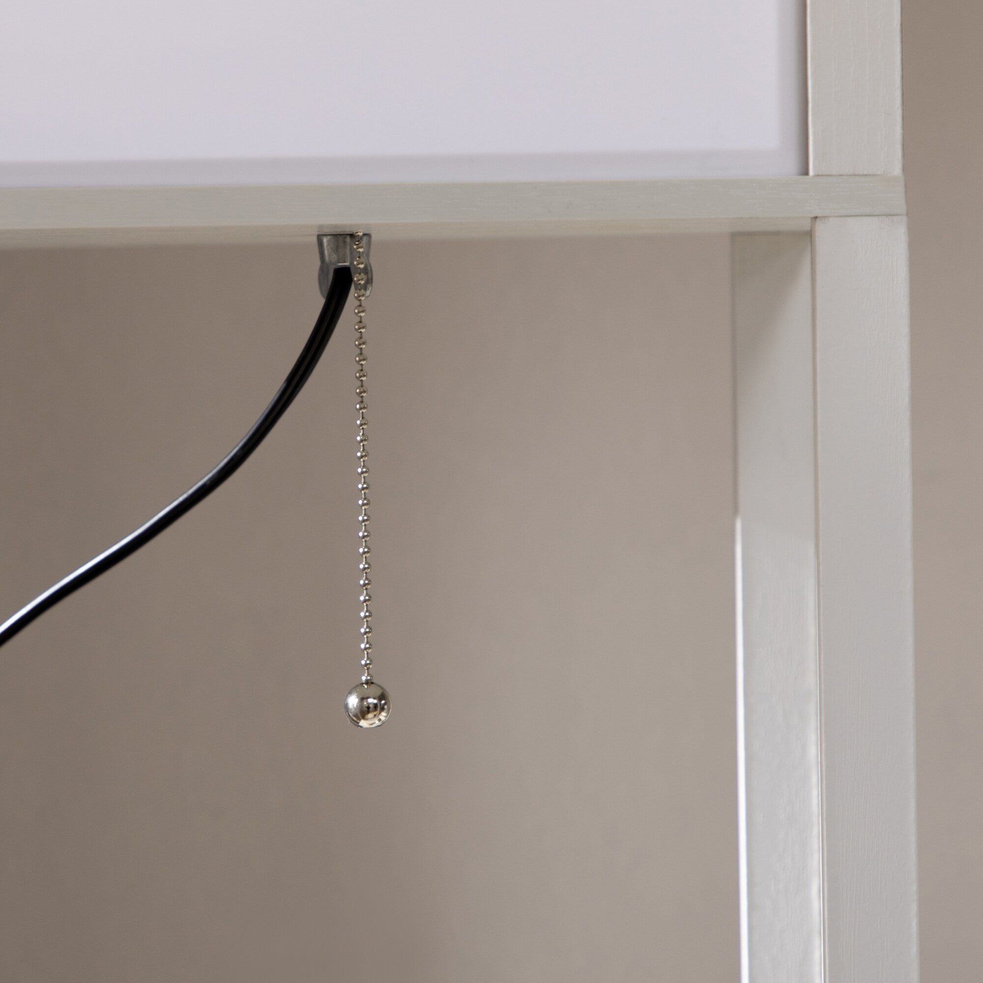 HOMCOM Floor Lamp with Shelves, Dual Light, Modern Tall Standing Lamps, with Fabric Lampshade (Bulb not Included)