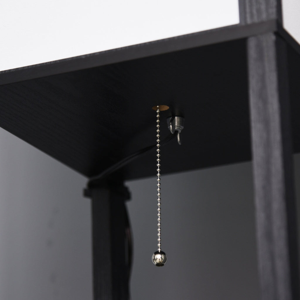 HOMCOM Floor Lamp with Shelves, Dual Light, Modern Tall Standing Lamps, with Fabric Lampshade (Bulb not Included)