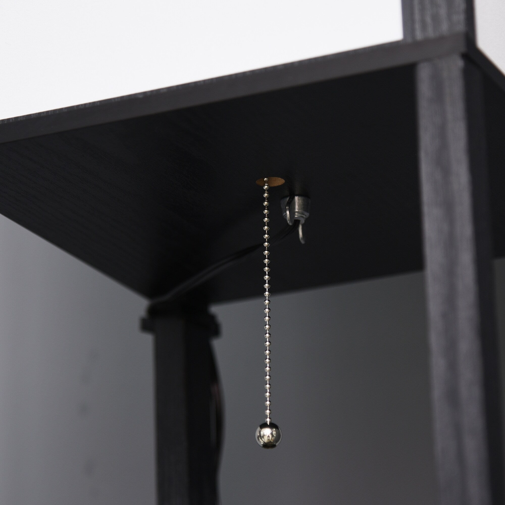 HOMCOM Floor Lamp with Shelves, Dual Light, Modern Tall Standing Lamps, with Fabric Lampshade (Bulb not Included)