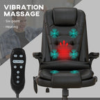 HOMCOM High Back Vibration Massage Office Chair with 6 Vibration Points, Beige