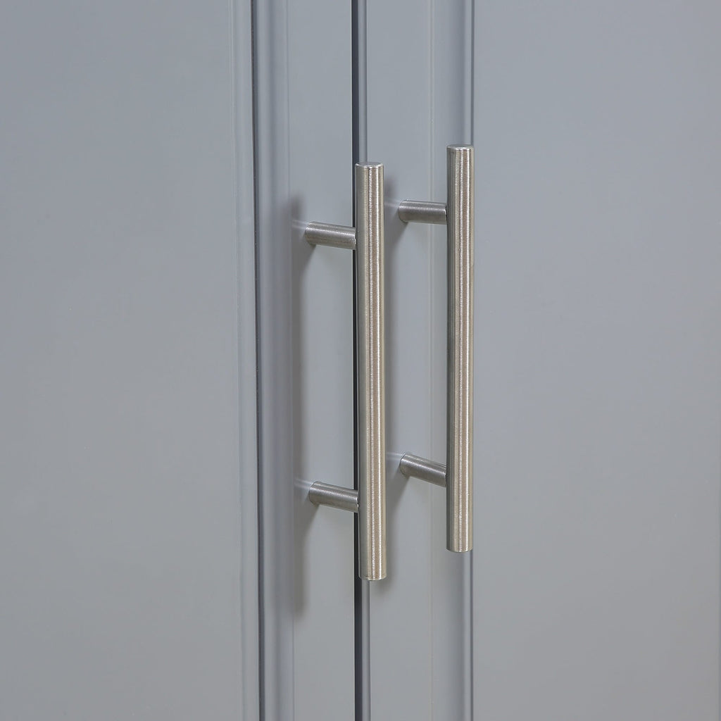 HOMCOM Rolling Kitchen Island with Storage, Portable Kitchen Cart with Stainless Steel Top, Gray - N/A