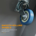 HOMCOM Rolling Kitchen Island with Storage, Portable Kitchen Cart with Stainless Steel Top, Gray - N/A