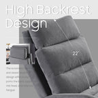 HOMYKA Accent Lounge Chair with Adjustable Backrest Storage Ottoman