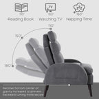 HOMYKA Accent Lounge Chair with Adjustable Backrest Storage Ottoman