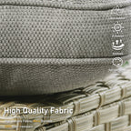 HOOOWOOO 2-piece High Back Wicker Rattan Outdoor Patio Chair Set