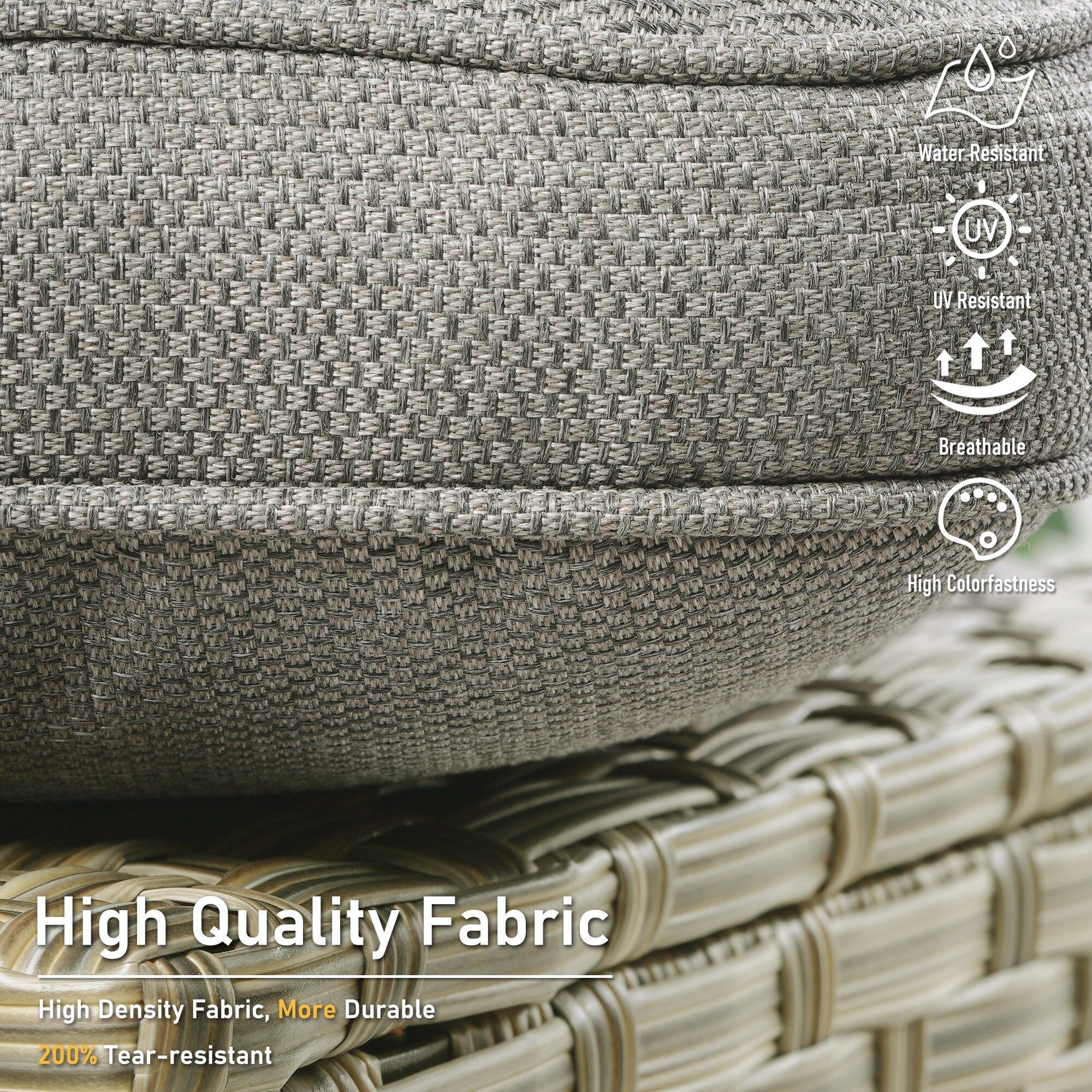 HOOOWOOO 2-piece High Back Wicker Rattan Outdoor Patio Chair Set