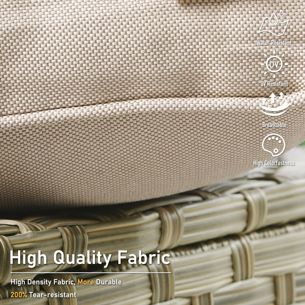 HOOOWOOO 2-piece High Back Wicker Rattan Outdoor Patio Chair Set