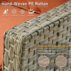 HOOOWOOO 2-piece High Back Wicker Rattan Outdoor Patio Chair Set