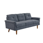 HOOOWOOO Mid-Century 3-Seat Upholstered Sofa with Wood Legs for Living Room