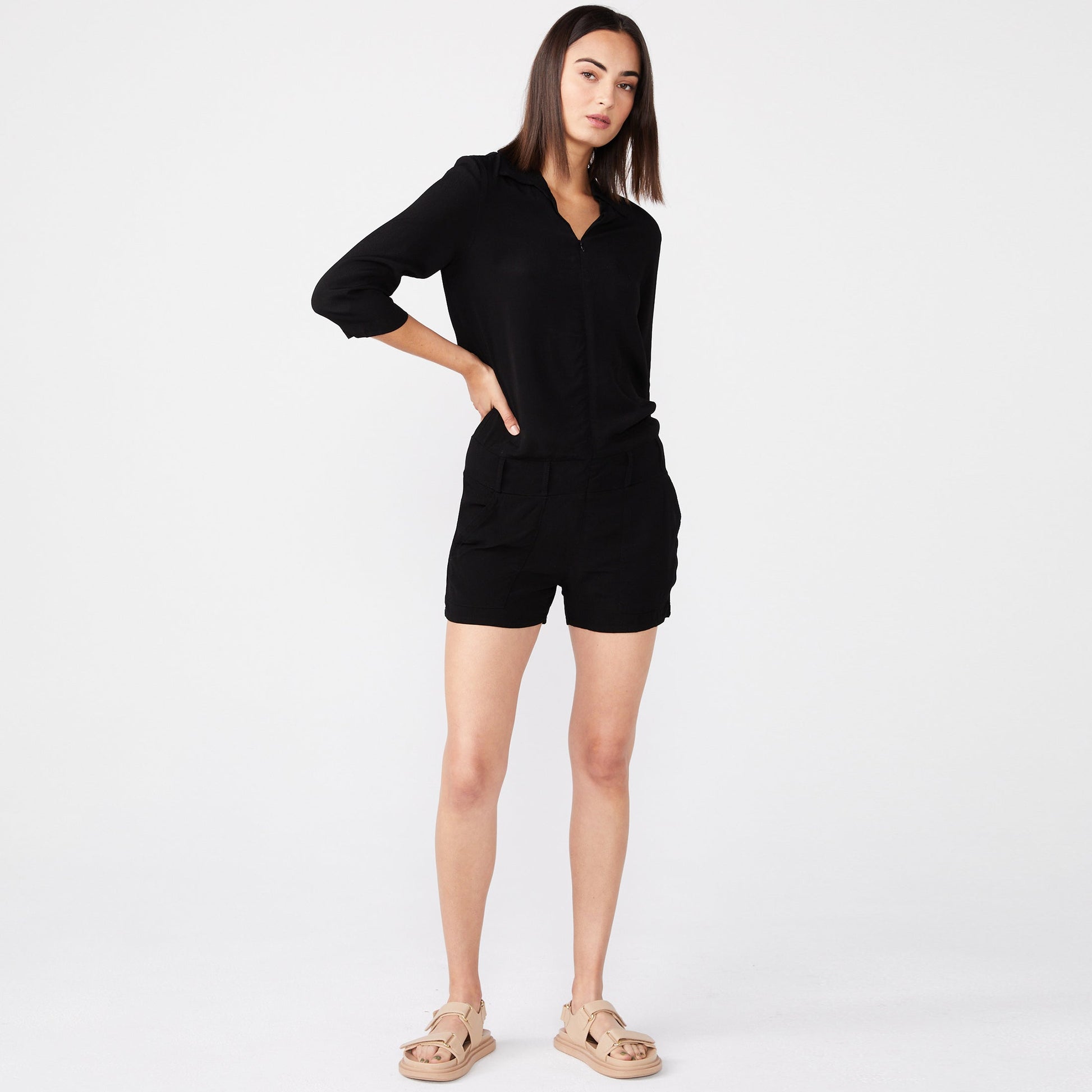Crepe Zip Romper