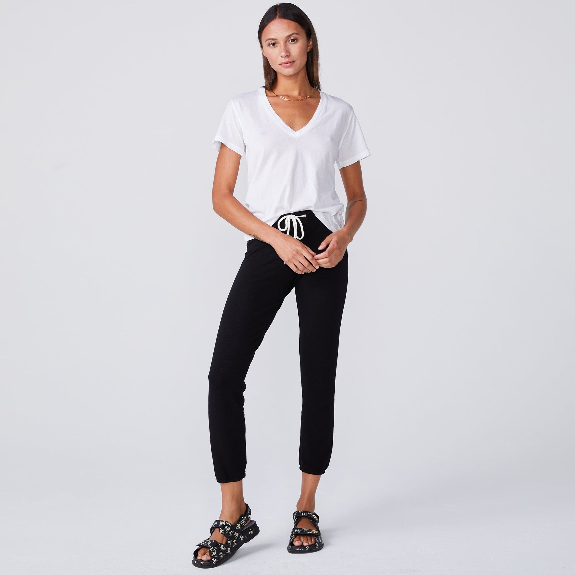 Super Fine Jersey Fitted V Neck Tee