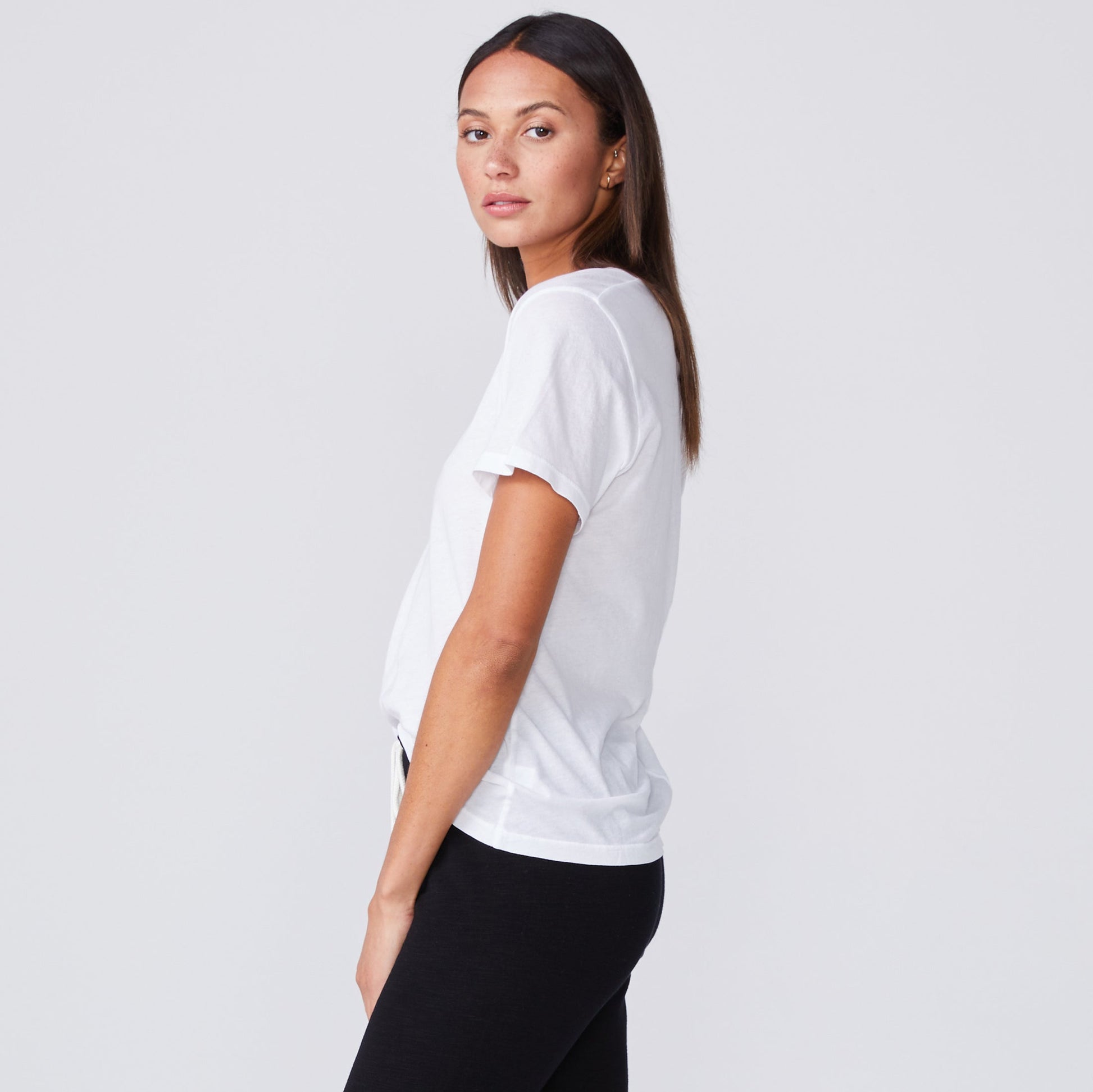Super Fine Jersey Fitted V Neck Tee