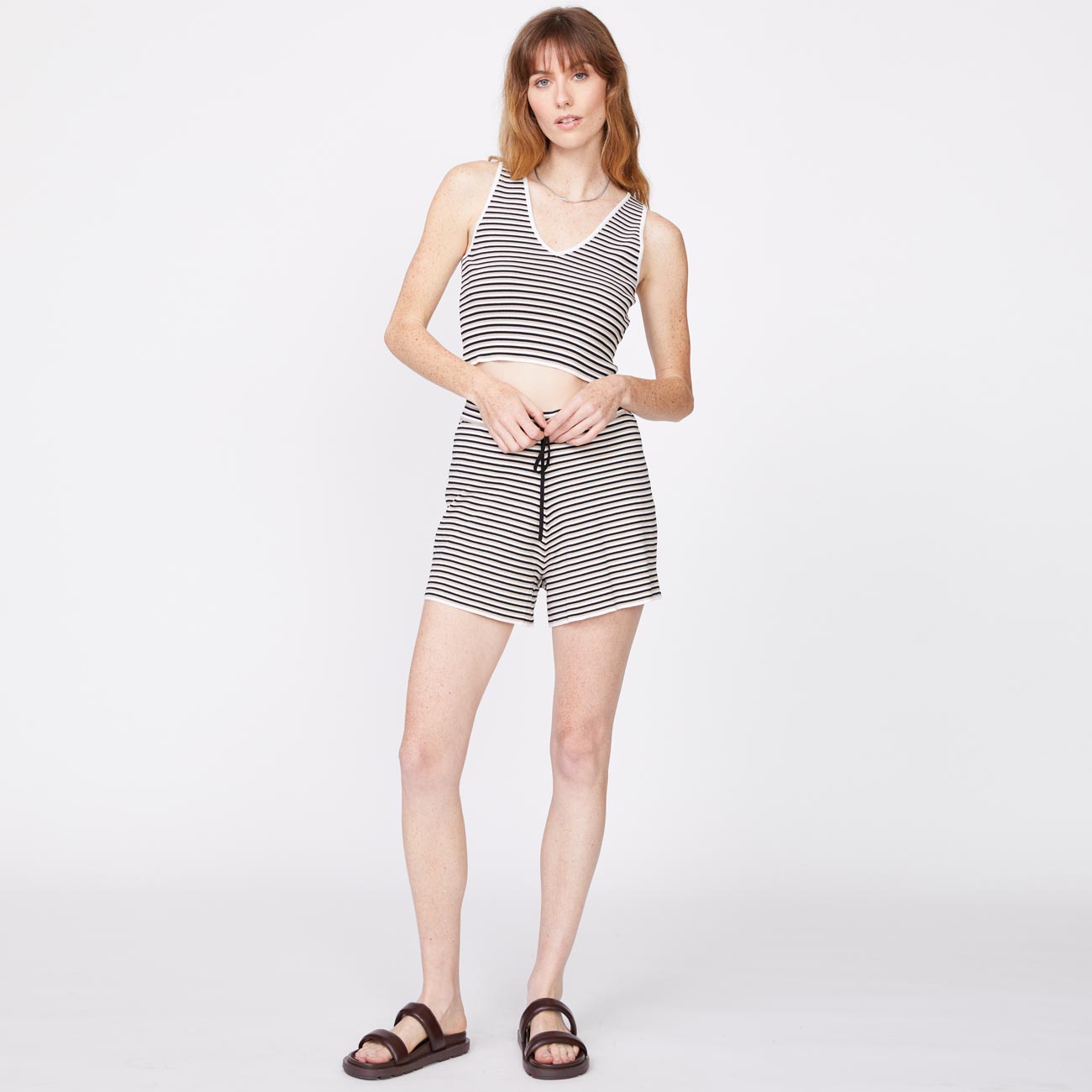 Stripe Crop Lounge Tank