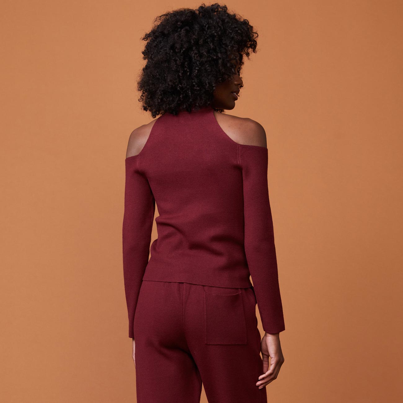 Supersoft Sweater Knit Cold Shoulder Top