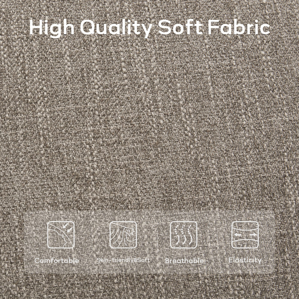 Upholstered Fabric Entryway Bench, Bedroom Bench for End of Bed Beige, Solid Wood 44-inch