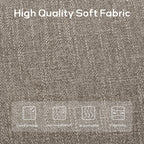 Upholstered Fabric Entryway Bench, Bedroom Bench for End of Bed Beige, Solid Wood 44-inch