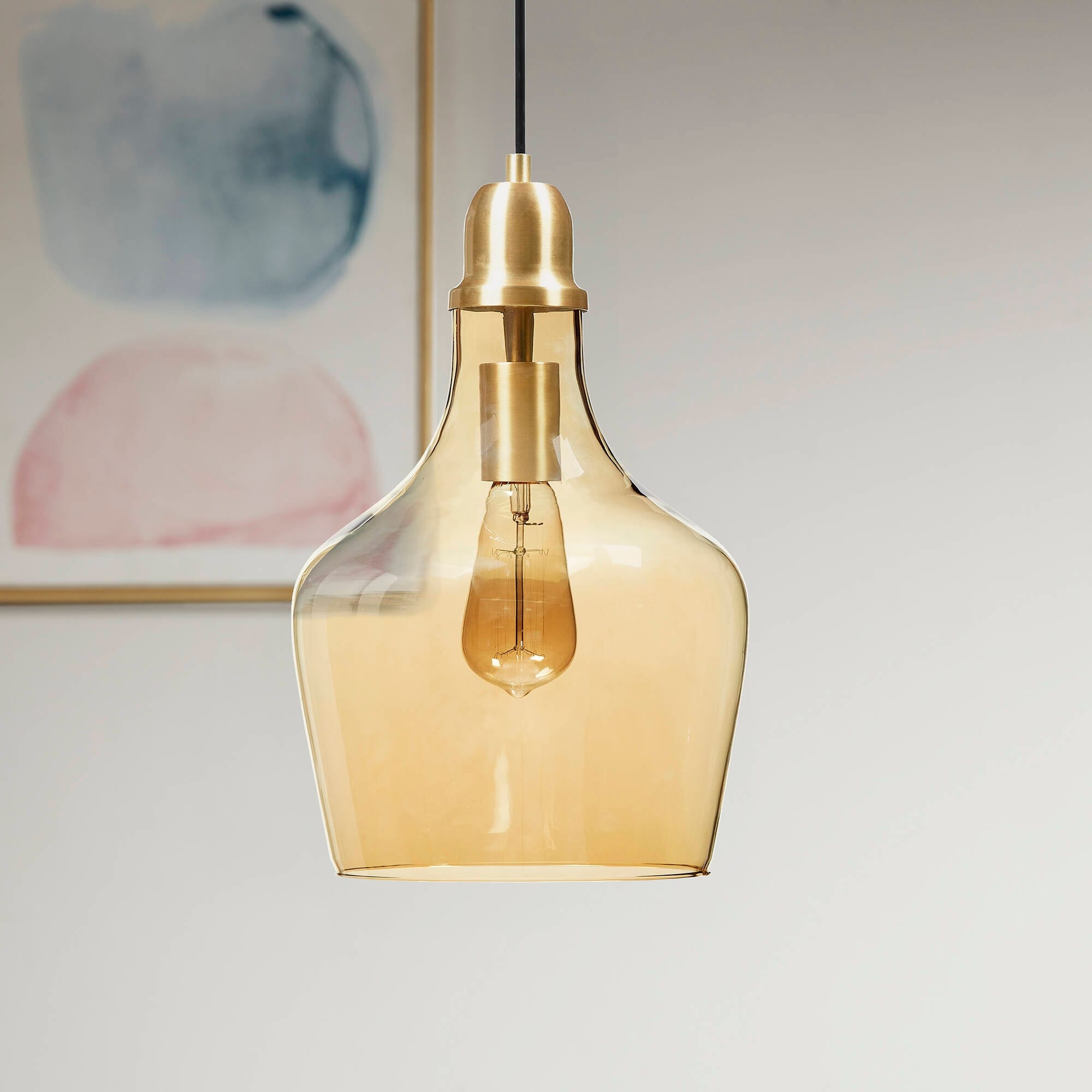 INK+IVY Auburn Bell Shaped Hanging Glass Pendant Light