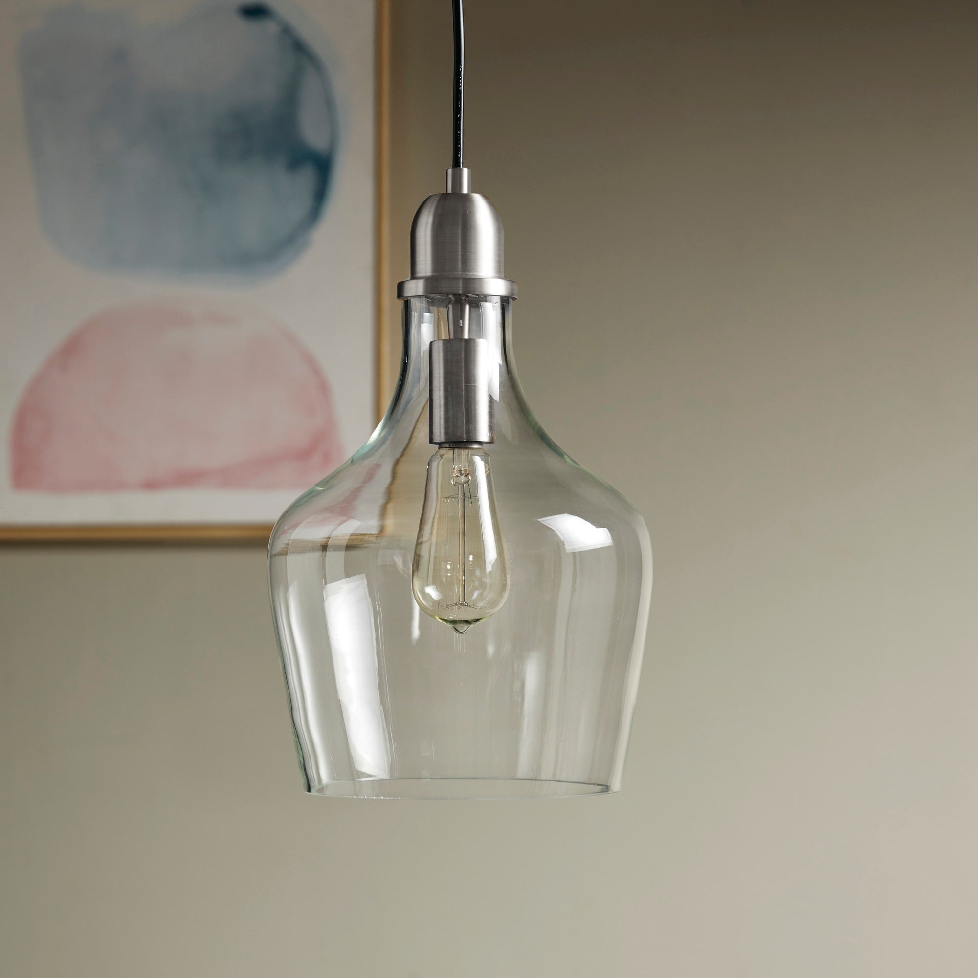 INK+IVY Auburn Bell Shaped Hanging Glass Pendant Light