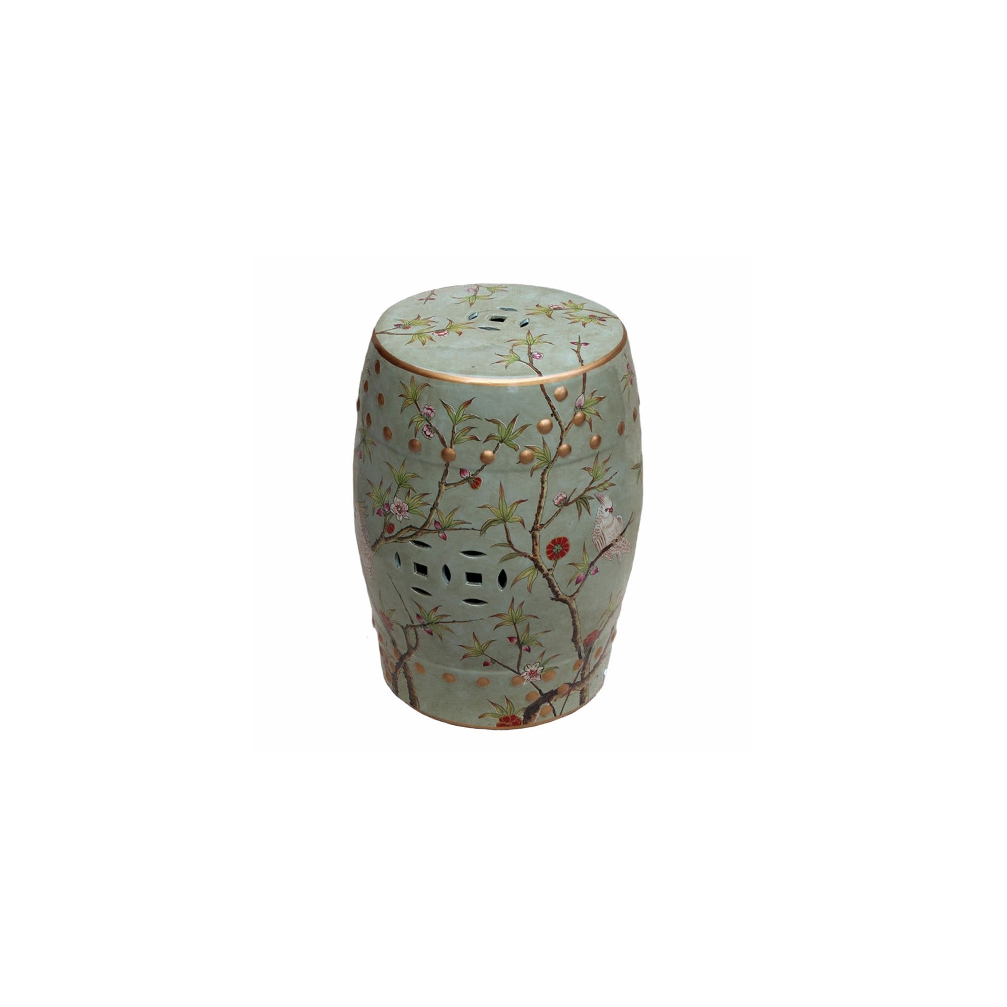 Handmade Famille Porcelain Stool