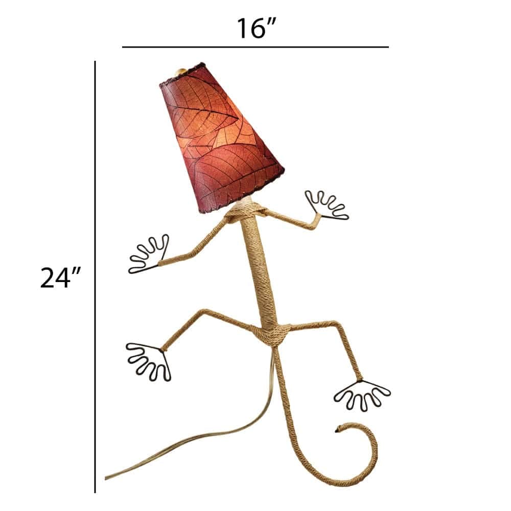 Eangee Handmade Gecko Wall Lamp Combo, Cocoa Leaves Shade, 16 x 7 x 24 in. - 16 x 7 x 24