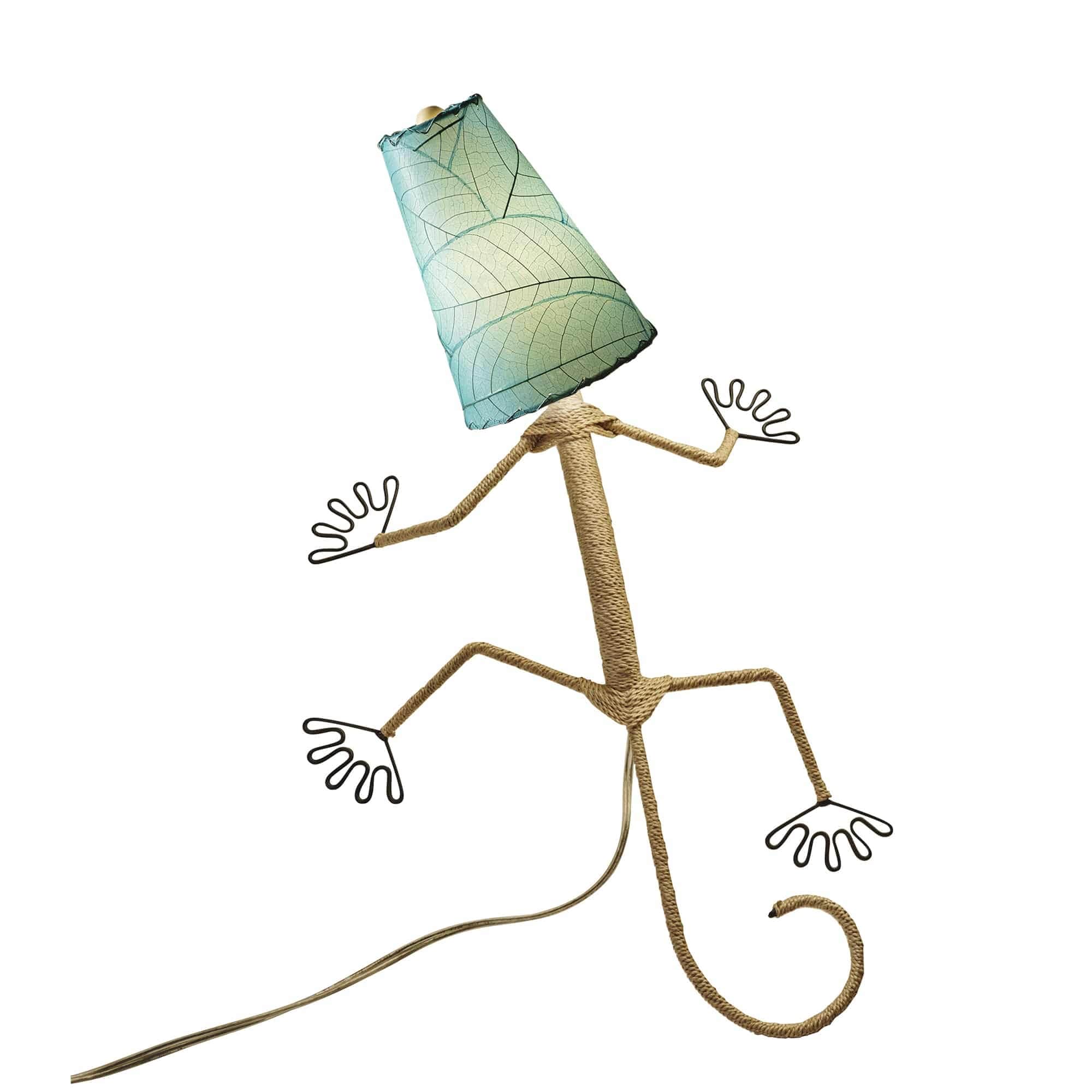 Eangee Handmade Gecko Wall Lamp Combo, Cocoa Leaves Shade, 16 x 7 x 24 in. - 16 x 7 x 24