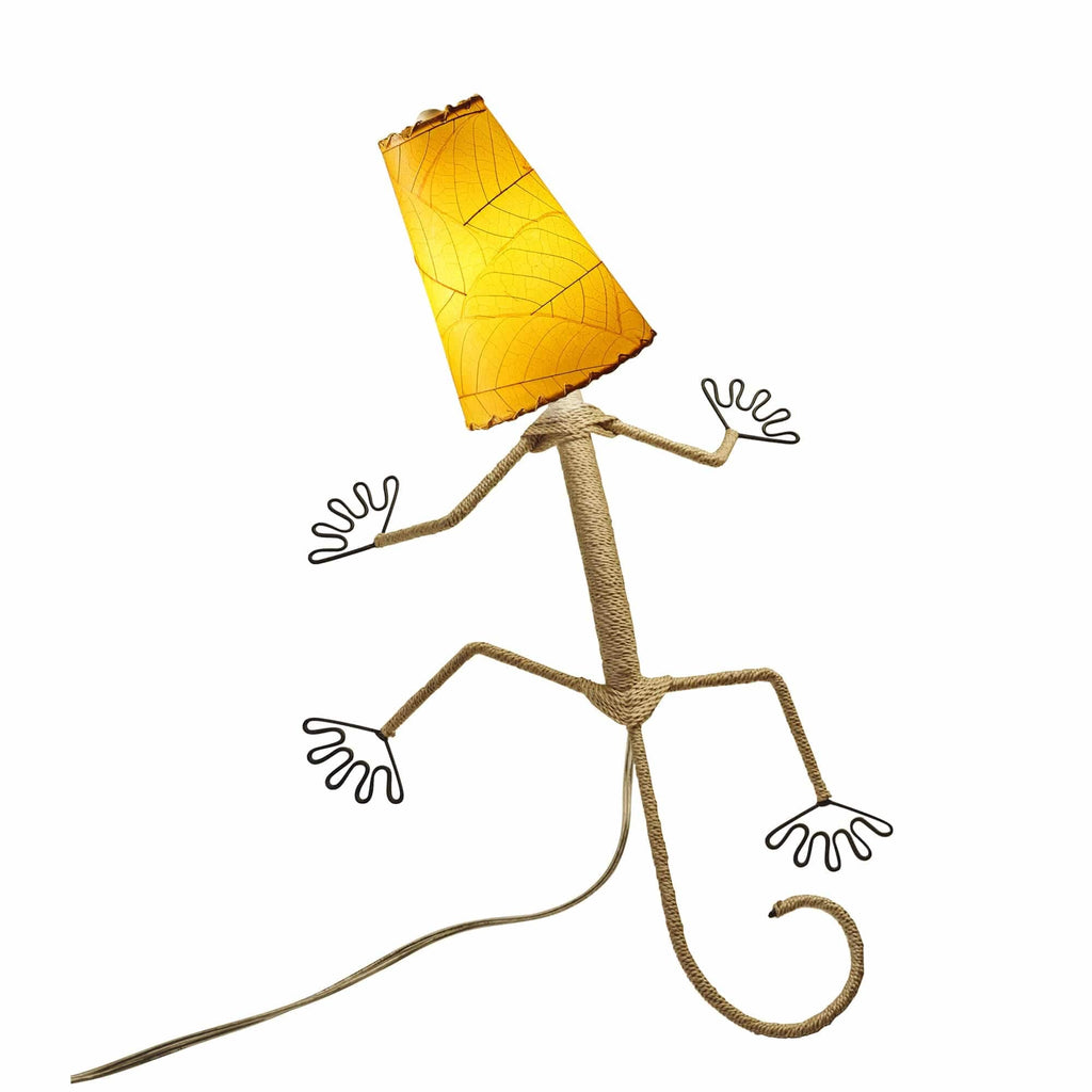 Eangee Handmade Gecko Wall Lamp Combo, Cocoa Leaves Shade, 16 x 7 x 24 in. - 16 x 7 x 24