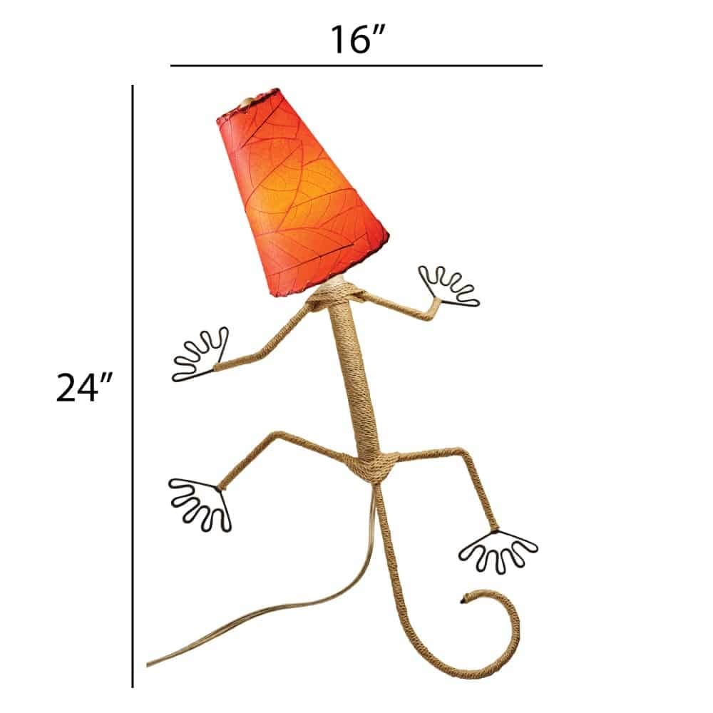 Eangee Handmade Gecko Wall Lamp Combo, Cocoa Leaves Shade, 16 x 7 x 24 in. - 16 x 7 x 24