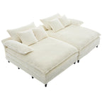 Harmonia 109 W Oversized Corduroy Sofa Bed, Deep Seat Double Lounge Chaise with 4 Pillows