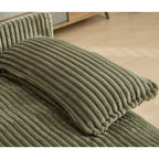 Harmonia 109 W Oversized Corduroy Sofa Bed, Deep Seat Double Lounge Chaise with 4 Pillows