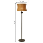 Havenside Home Pocologan 59.5-inch Outdoor and Indoor Basket-weave Floor Lamp - 16.25L x 16.25W x 59.5H