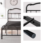 14 In High Heavy Duty Metal Bed Frame with Vintage Style, Supports Up To 2500lbs, Easy Assembly and No Squeak