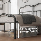 14 In High Heavy Duty Metal Bed Frame with Vintage Style, Supports Up To 2500lbs, Easy Assembly and No Squeak