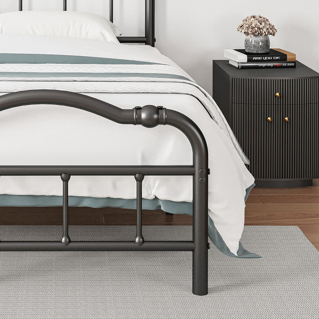 14 In High Heavy Duty Metal Bed Frame with Vintage Style, Supports Up To 2500lbs, Easy Assembly and No Squeak