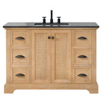 Hervas Bath Vanity with Natural Marble Top without Mirror