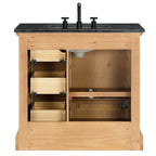 Hervas Bath Vanity with Natural Marble Top without Mirror