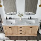 Hervas Bath Vanity with Natural Marble Top without Mirror