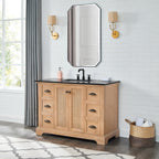 Hervas Bath Vanity with Natural Marble Top without Mirror