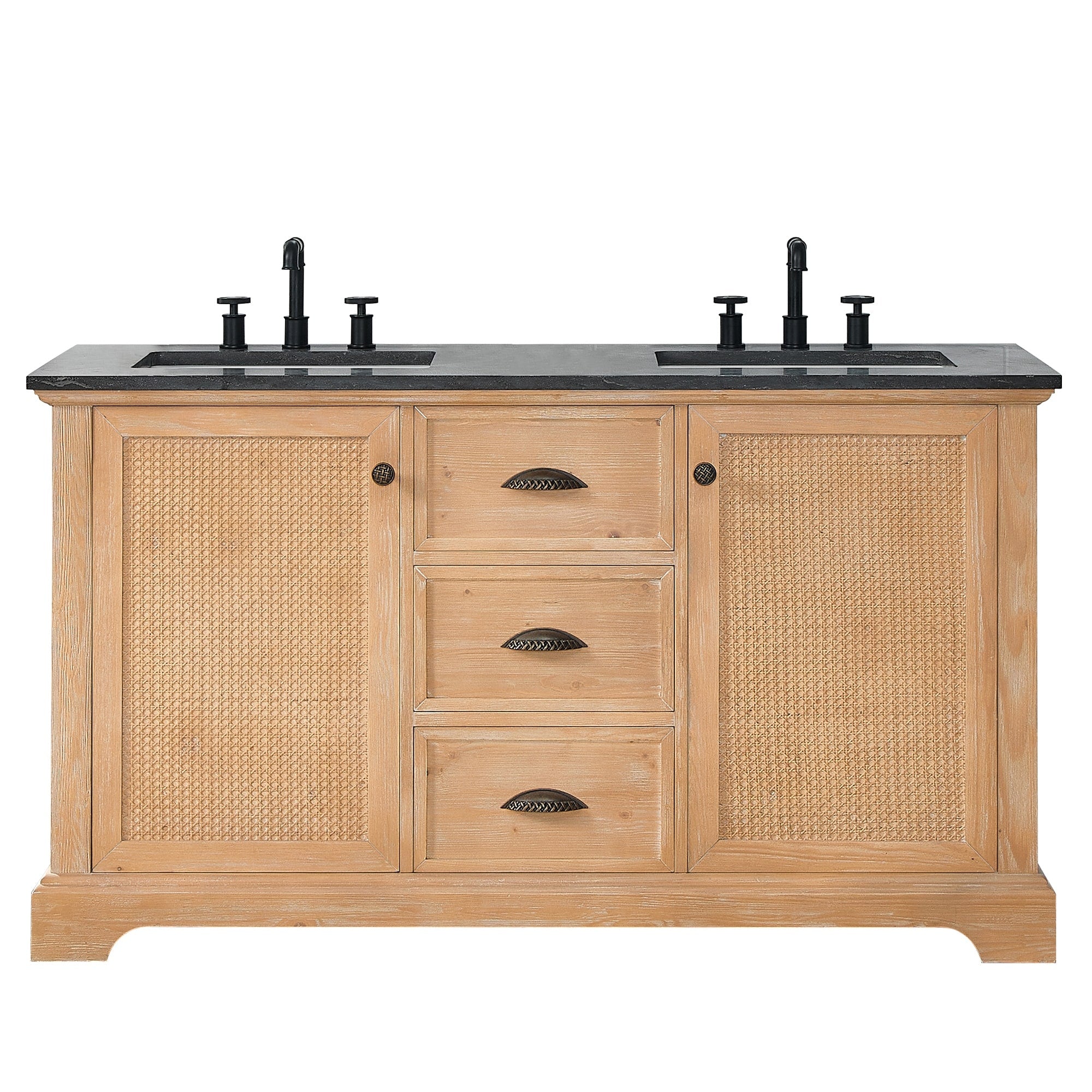 Hervas Bath Vanity with Natural Marble Top without Mirror