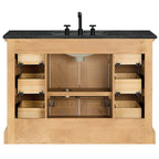 Hervas Bath Vanity with Natural Marble Top without Mirror