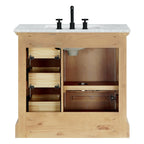 Hervas Bath Vanity with Natural Marble Top without Mirror