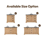 Hervas Bath Vanity with Natural Marble Top without Mirror