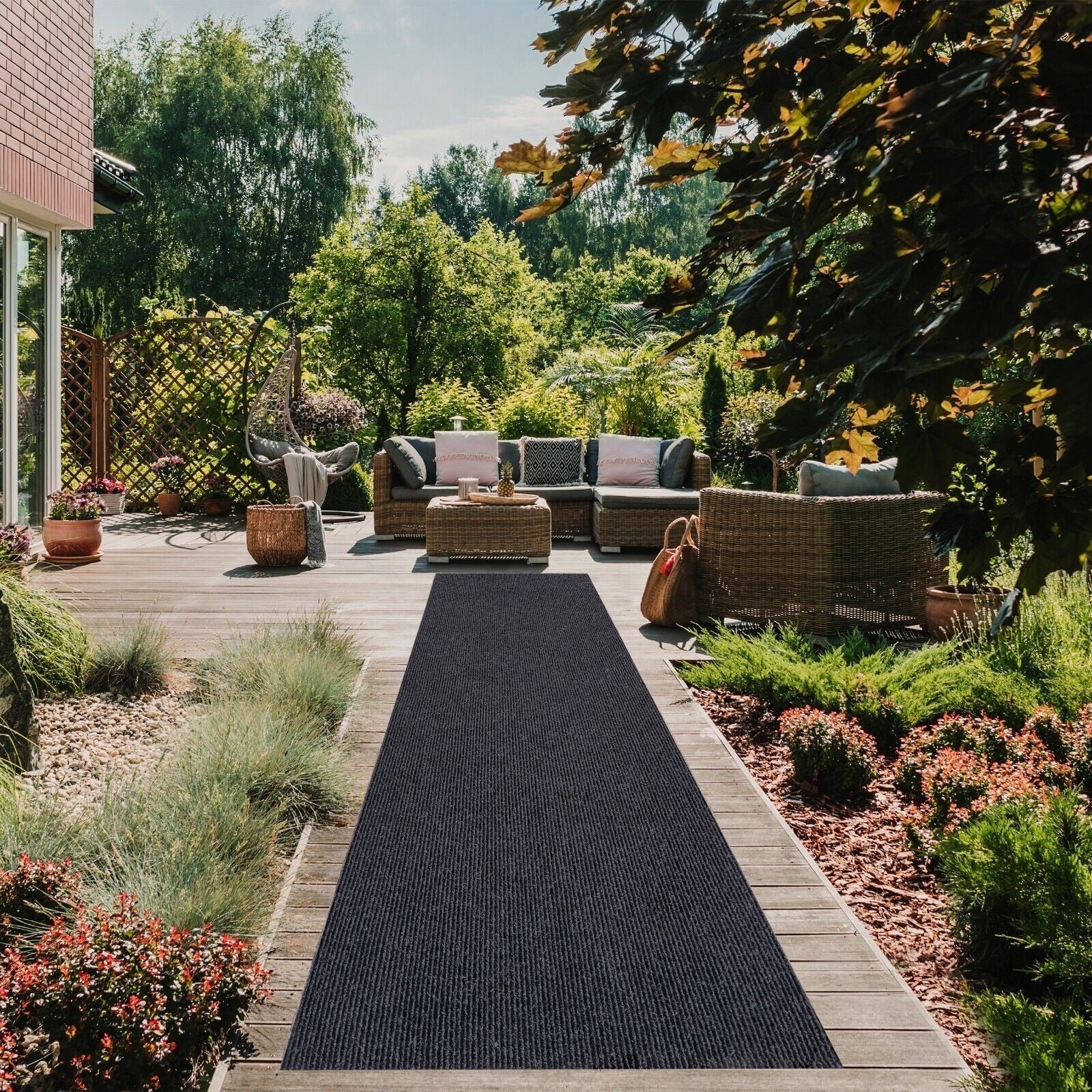 High-Quality Indoor/Outdoor Custom Size Carpet Runner Rug with Non-Slip PVC Backing 36'' wide x your choice of lenght