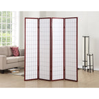 Roundhill Furniture Hoceima Oriental Shoji 4-panel Room Divider