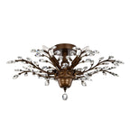 Holly 4-light Crystal Leaves Flush Mount