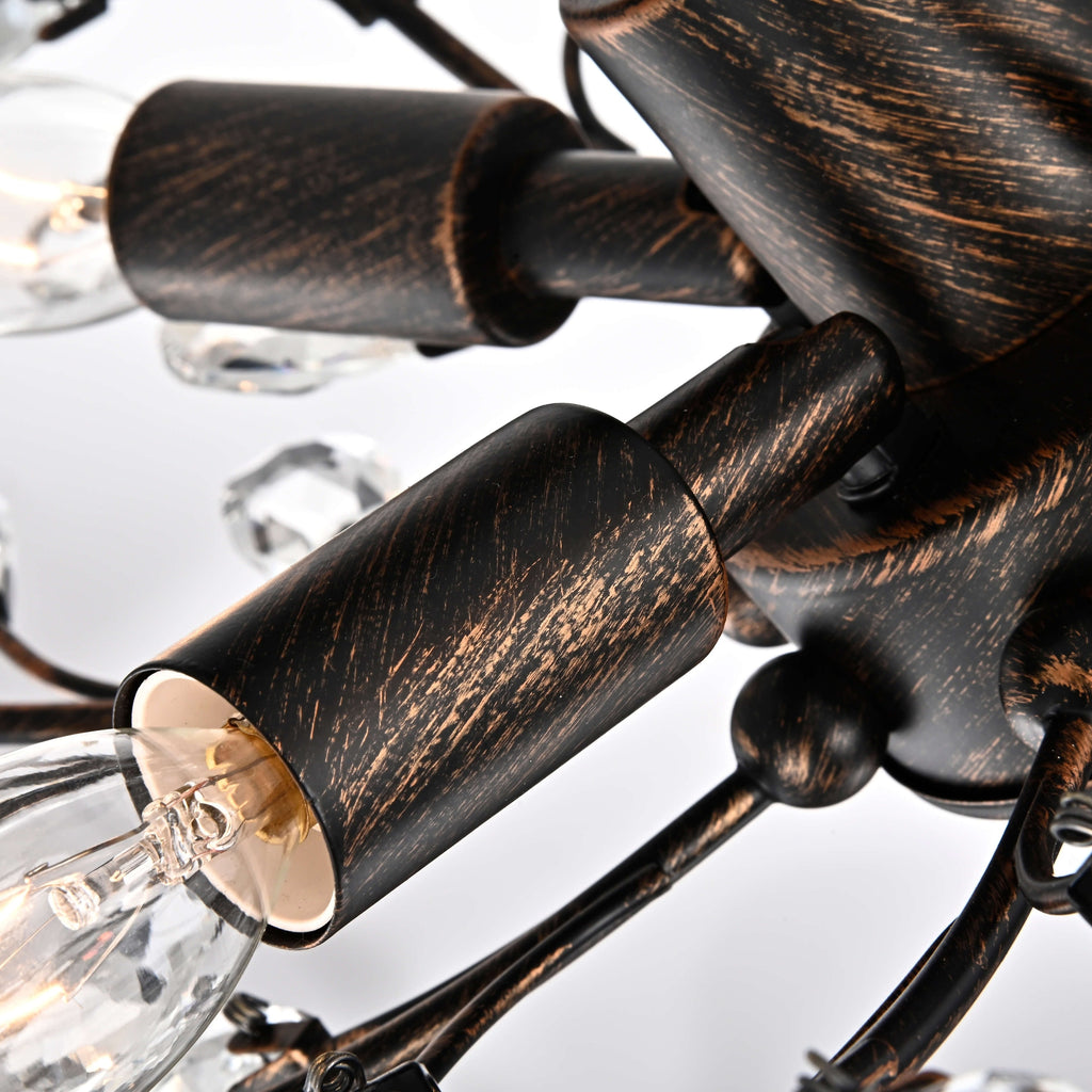 Holly 4-light Crystal Leaves Flush Mount