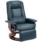 HomCom Faux Leather Adjustable Manual Swivel Base Recliner Chair with Comfortable and Relaxing Footrest